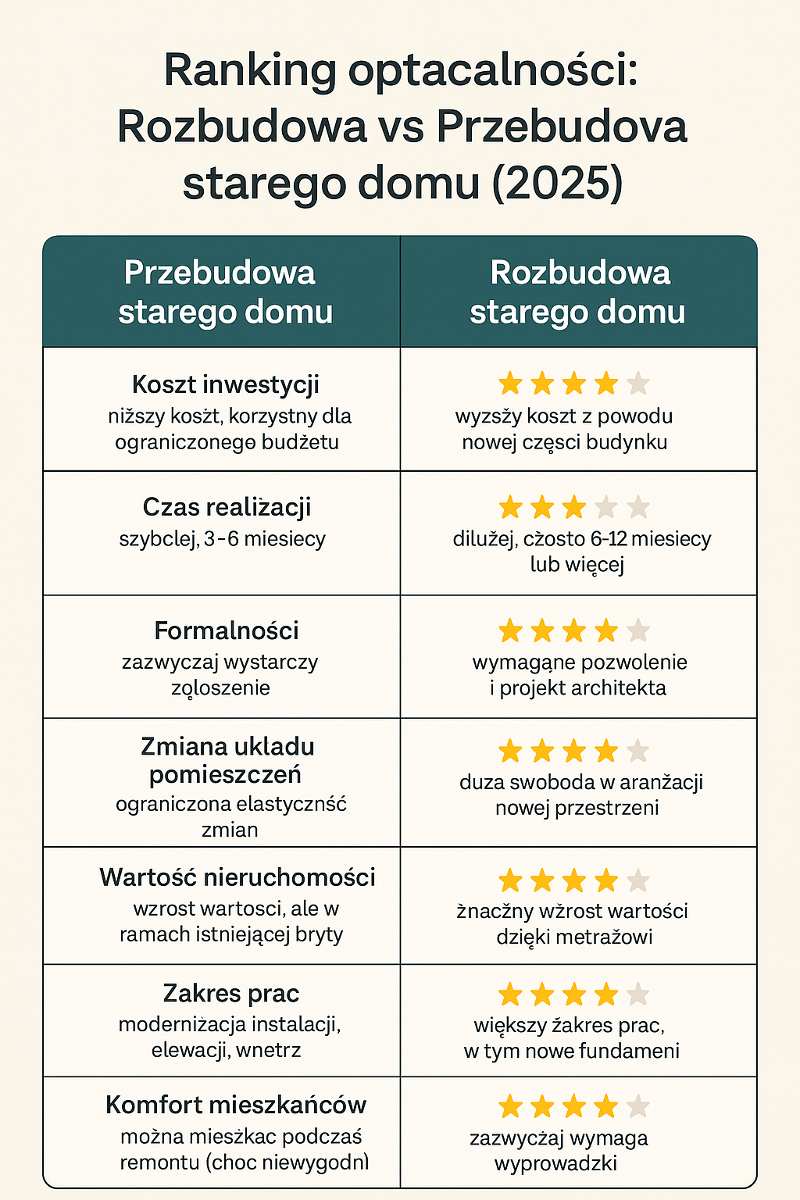 remont starego domu - ranking opłacalności