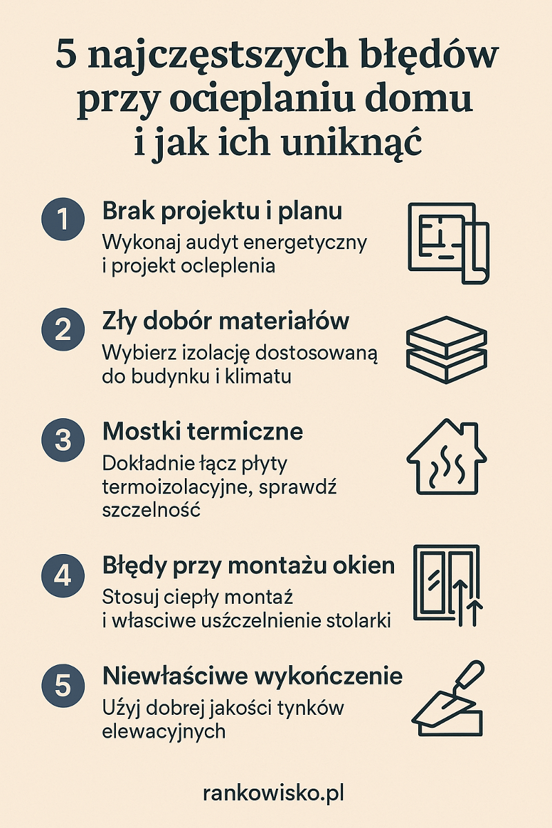 najczęstsze błędy przy ocieplaniu domu